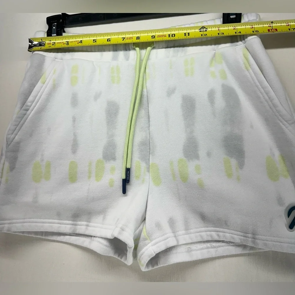 Peloton Chic‎ Tie-Dye Sweat Short White Green Grey Women's Size M